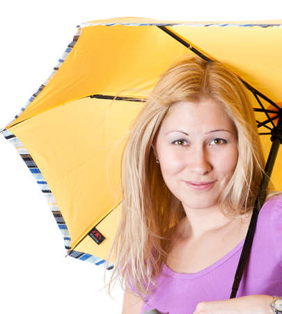 Portrait of a girl with an umbrellaの写真素材