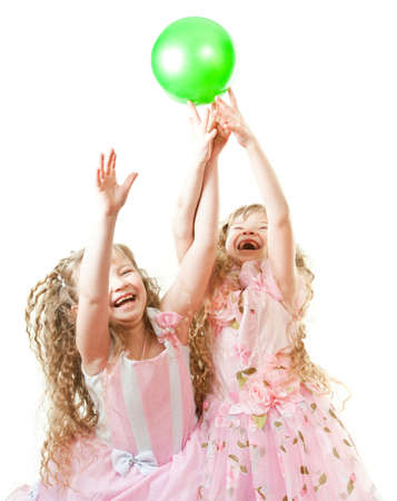 Twin sisters playingの写真素材