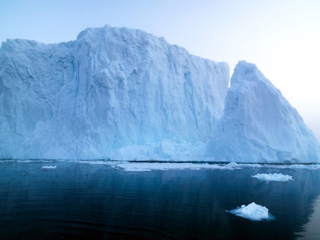 glaciers are melting in Greenland on the arctic ocean
