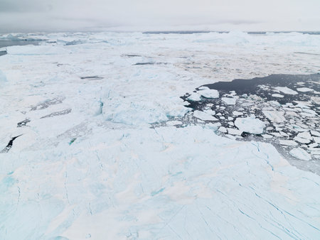Icebergs on arctic ocean in Ilulissat icefjord, Greenland