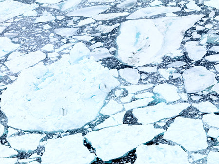 Icebergs on arctic ocean in Ilulissat icefjord, Greenland