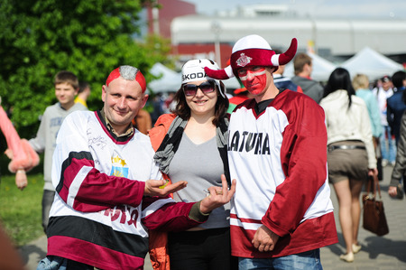 MINSK, BELARUS - MAY 10, 2014  The World Ice Hockey Championship in Minsk - a look from withinのeditorial素材
