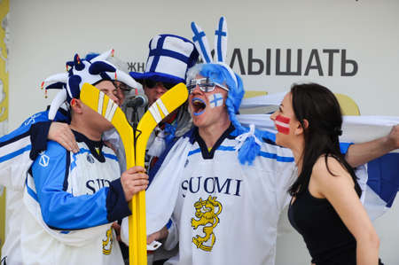 MINSK, BELARUS - MAY 10, 2014  The World Ice Hockey Championship in Minsk - a look from withinのeditorial素材