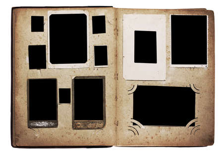 old photo album isolated on white backgroundの写真素材