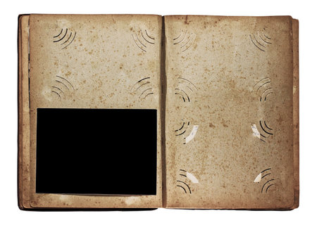 old photo album isolated on white background