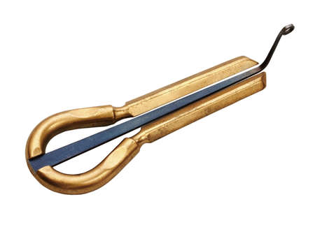 old jaw harp isolated on white background with clipping pathの写真素材