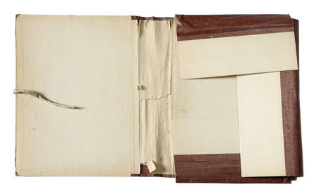 old folder isolated on white backgroundの写真素材