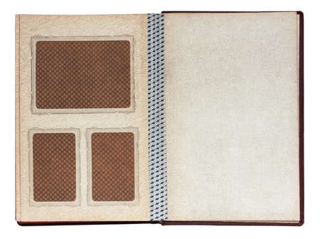 old photo album isolated on white backgroundの写真素材