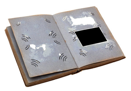 old photo album isolated on white background