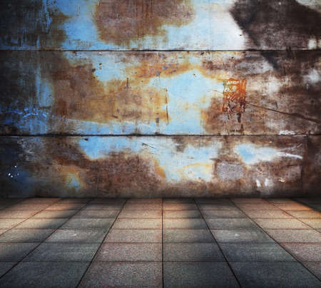 old dirty metallic roomの写真素材