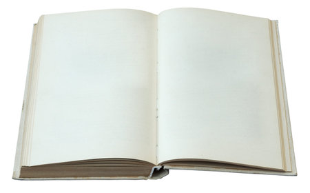 blank open book isolated on white background with clipping path