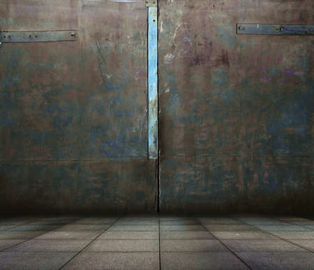 old grunge metallic interiorの写真素材