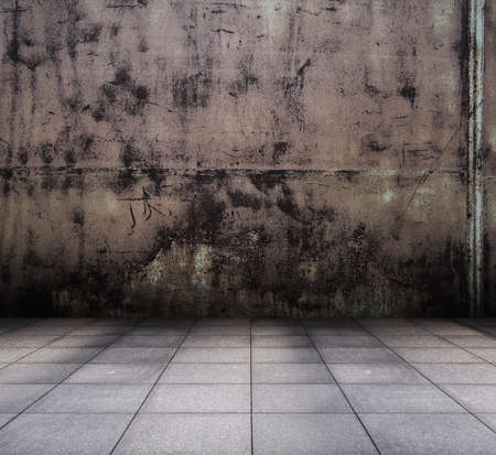 old grunge metallic interiorの写真素材