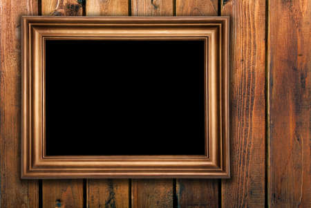 empty frame on wooden backgroundの写真素材