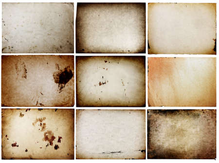 old papers set isolated on white background.の写真素材