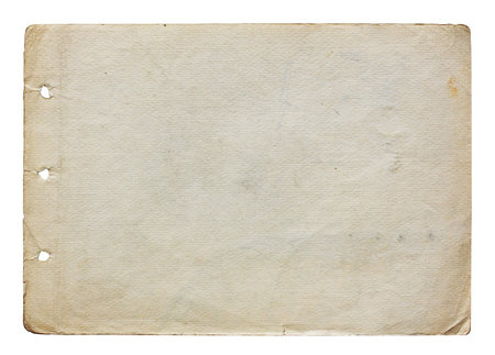 old paper isolated on white background with clipping pathの写真素材