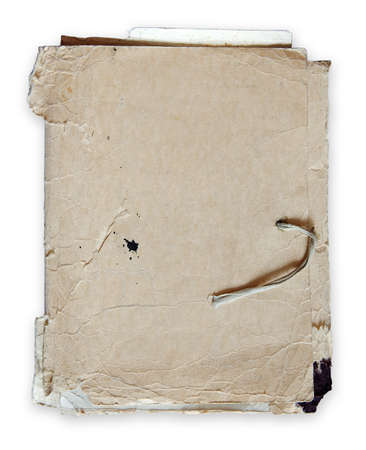 old folder isolated on white background with clipping pathの写真素材