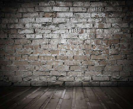 old slum with brick wall, vintage backgroundの写真素材