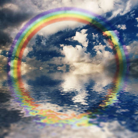 Rainbow Over The Waterの写真素材