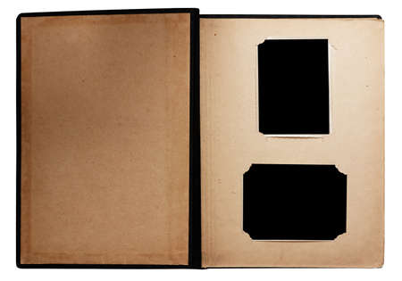 old photo album isolated on white backgroundの写真素材