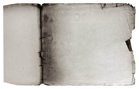 old paper isolated on white background with clipping pathの写真素材