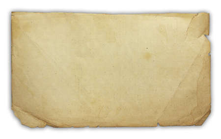 ragged old paper isolated on white background with clipping pathの写真素材
