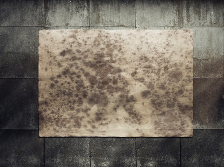 old paper on dirty tile wall