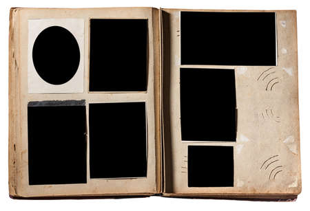 vintage photo album with grunge pagesの写真素材