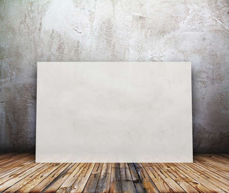 billboard in old room, background with placardの写真素材