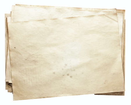 stack of old papers isolated on white background with clipping path の写真素材