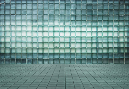 empty modern interior with glass wall