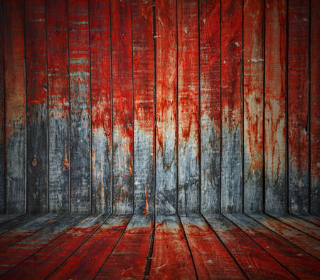 painted old wooden wall. red roomの写真素材