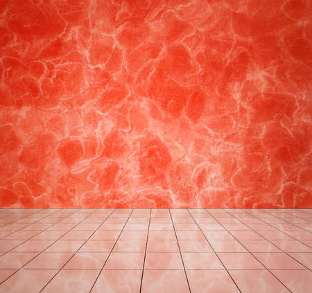 empty modern interior, red backgroundの写真素材