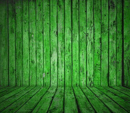 old painted wooden wall. green room の写真素材