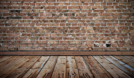 old room with brick wall, vintage backgroundの写真素材
