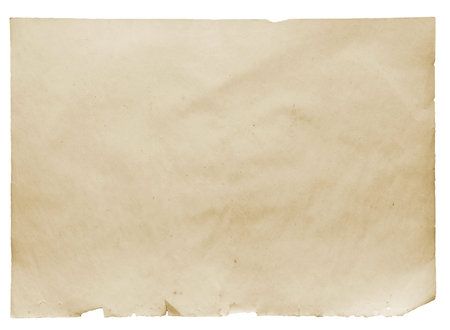 old paper isolated on white background with clipping pathの写真素材