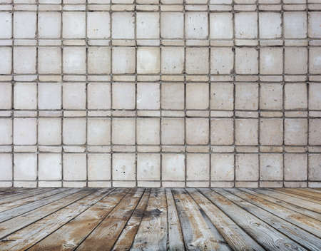 old room with brick wall, vintage background の写真素材