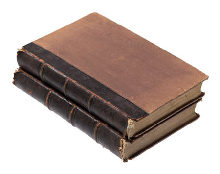 collected works, old books isolated on white background with clipping path の写真素材