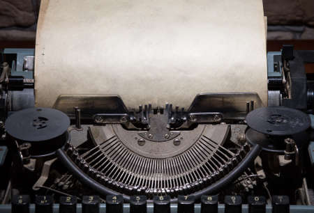 old retro typewriter with paper の写真素材