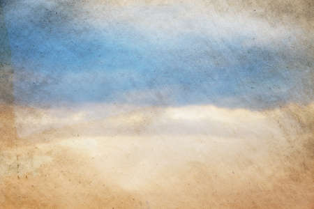 sunset sky background, vintage illustration on old paperの写真素材