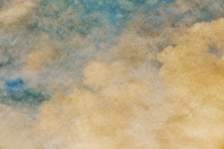 sunset sky background, vintage illustration on old paperの写真素材