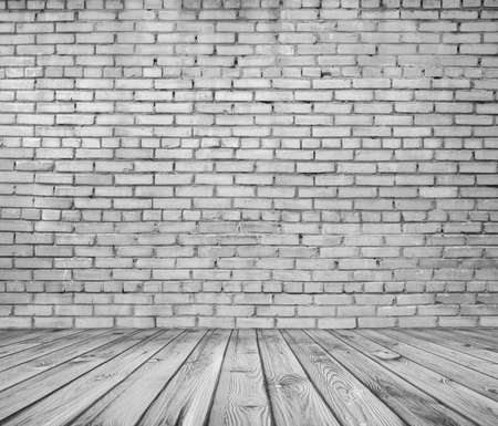 old room with brick wall, vintage background の写真素材