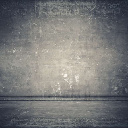 empty room with concrete wall, grey background の写真素材