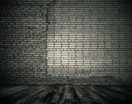 old room with brick wall, vintage backgroundの写真素材