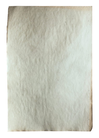 old paper isolated on white background の写真素材