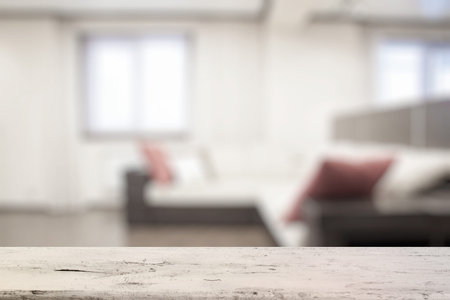 old white wooden table in the living room
