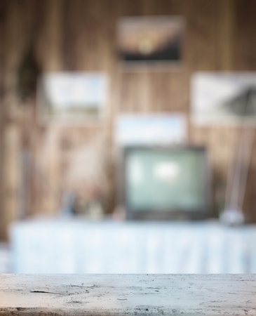 old white wooden table in the living room