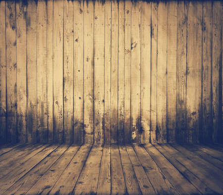 old grunge interior, wooden background, retro film filteredの写真素材