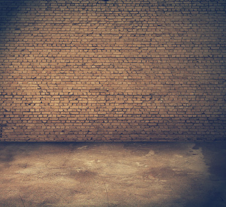 old interior with brick wall, retro filtered