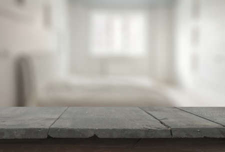 old wooden table in the bedroomの写真素材